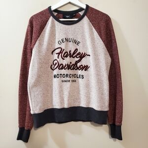 Harley-Davidson - Burgundy and Gray Sweatshirt - Women's M